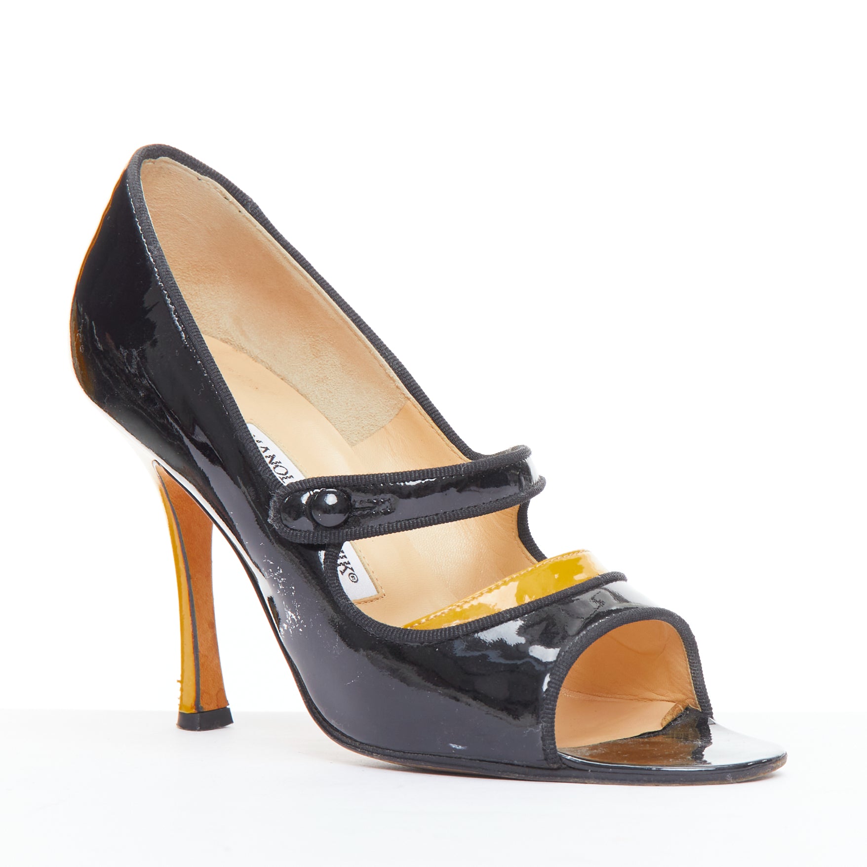 Manolo Blahnik Panel Peep Heels - Back view