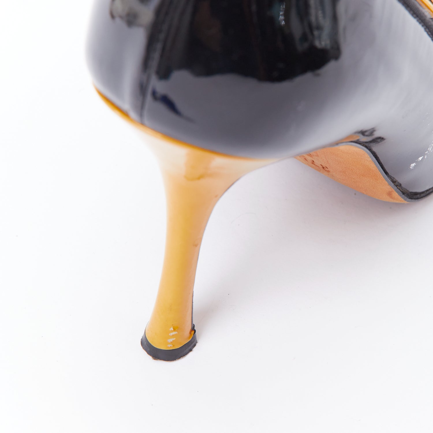 Manolo Blahnik Panel Peep Heels - Image 10