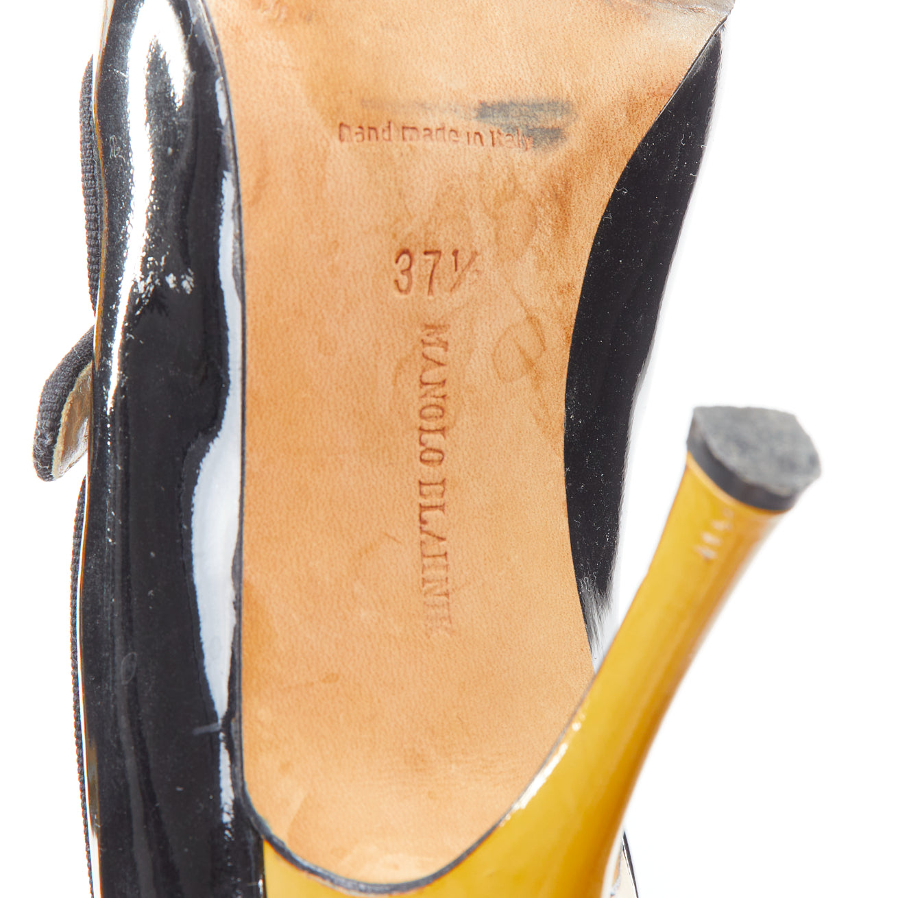 Manolo Blahnik Panel Peep Heels - Image 12