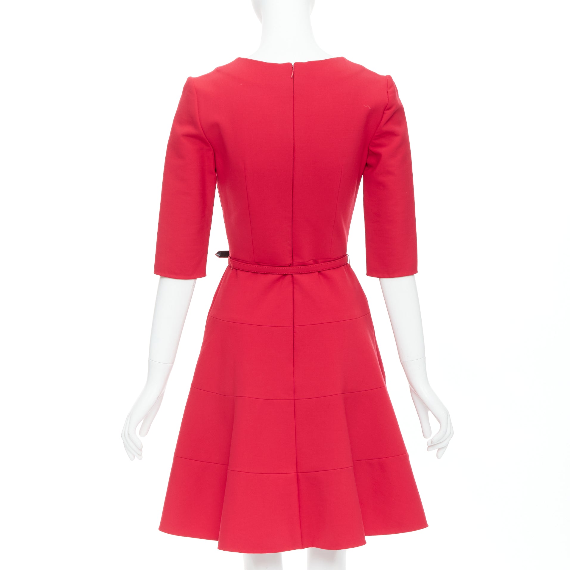 Oscar De La Renta Pleated Belted Dress - Side view