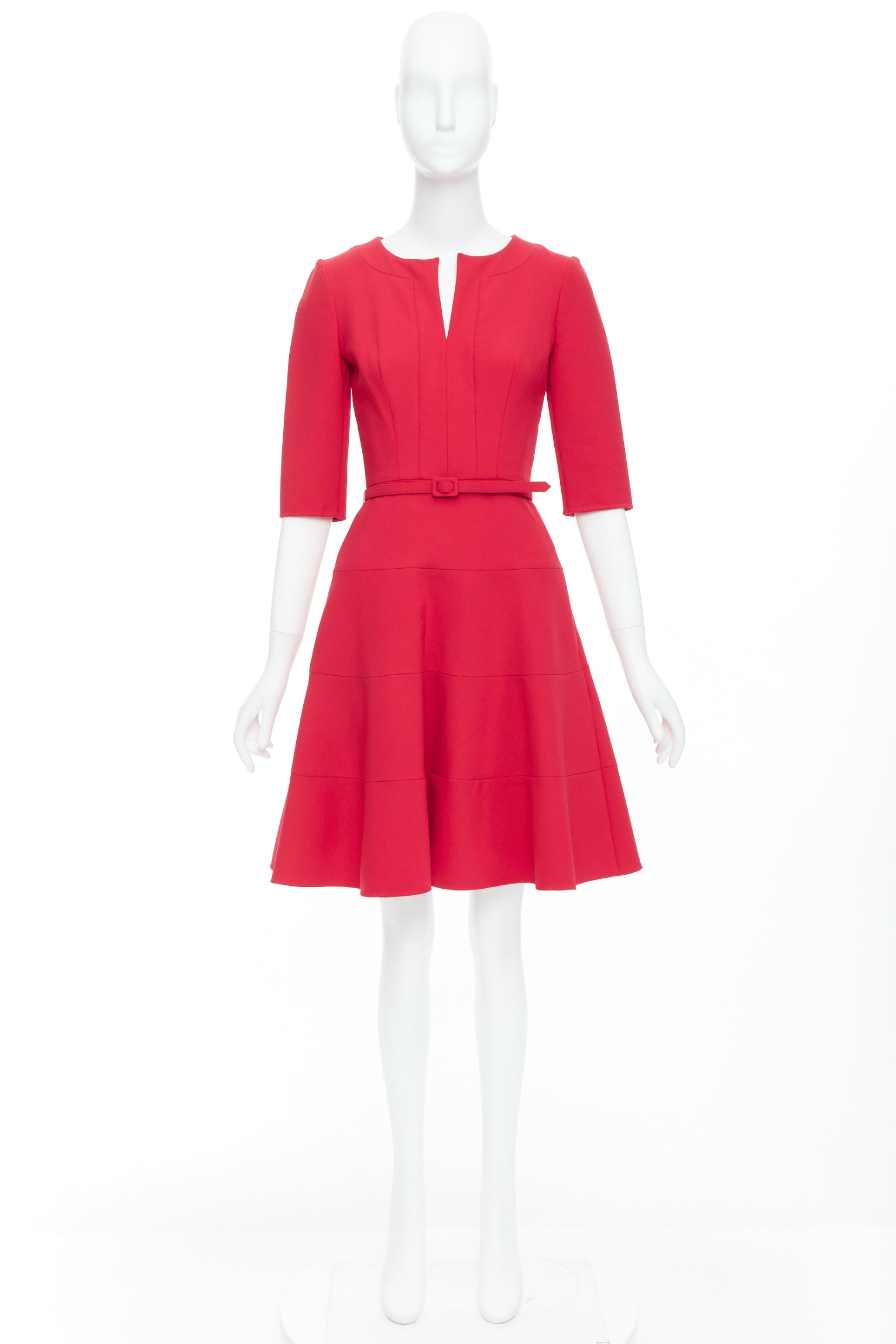 Oscar De La Renta Pleated Belted Dress - Image 11