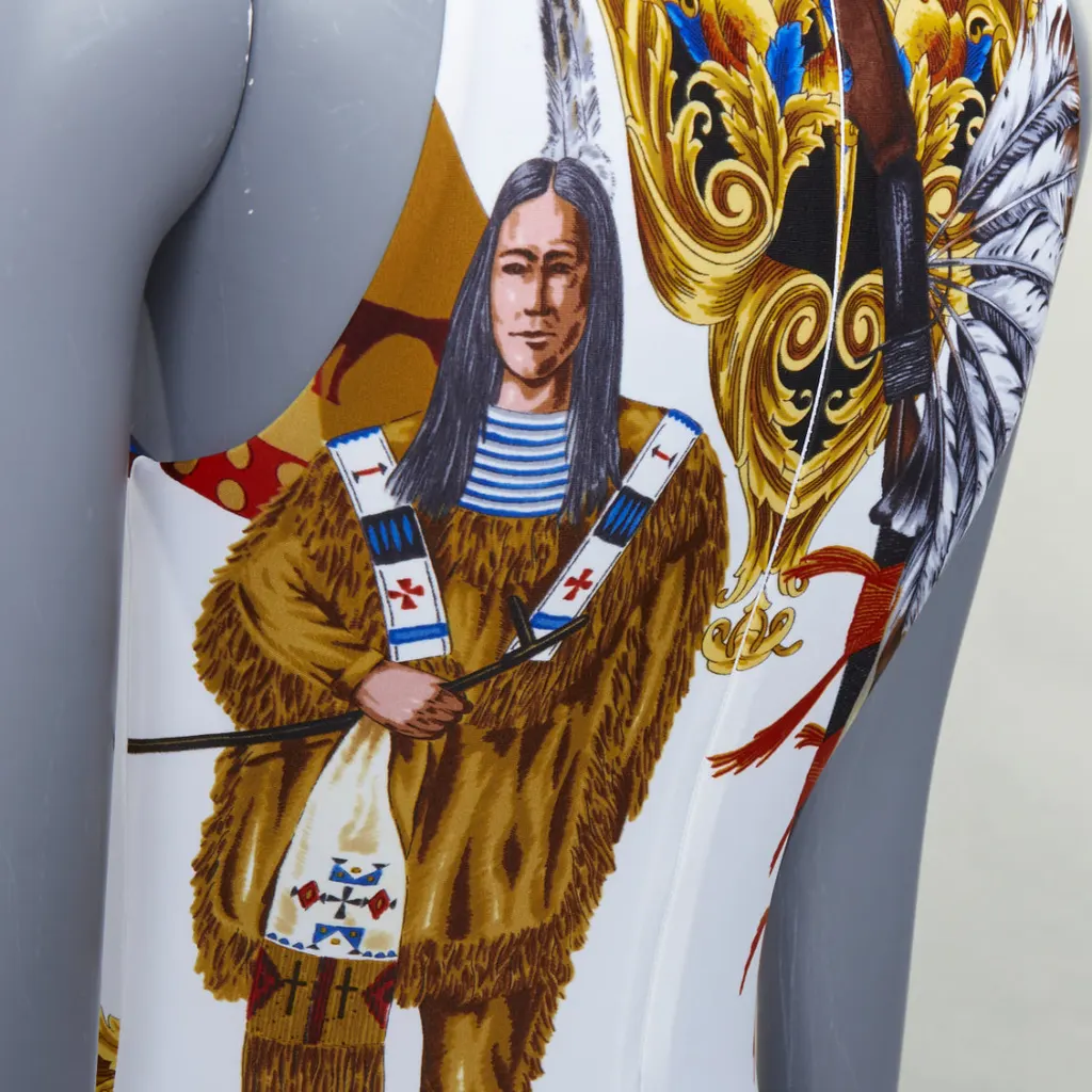 Versace Indian Print Swimsuit White Polyamide Very good - Back View