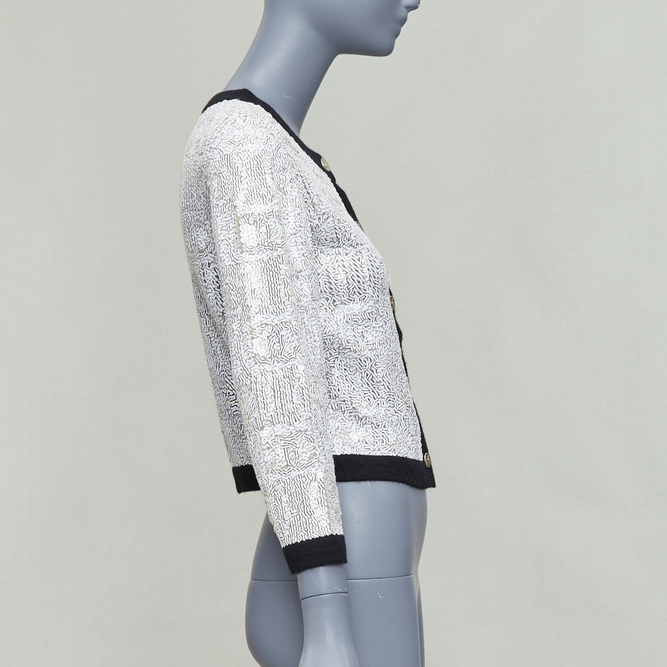 Chanel Printed Cashmere Cardigan - Side view