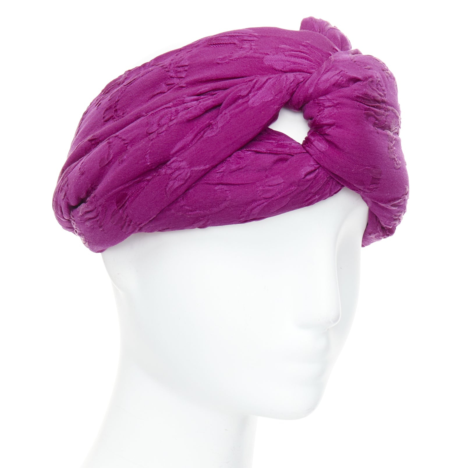 Gucci Purple Brocade Turban - Image 6