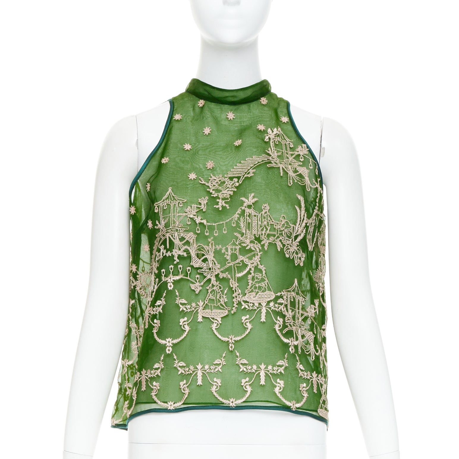 Unsigned / متعددة Embroidered Halter Top