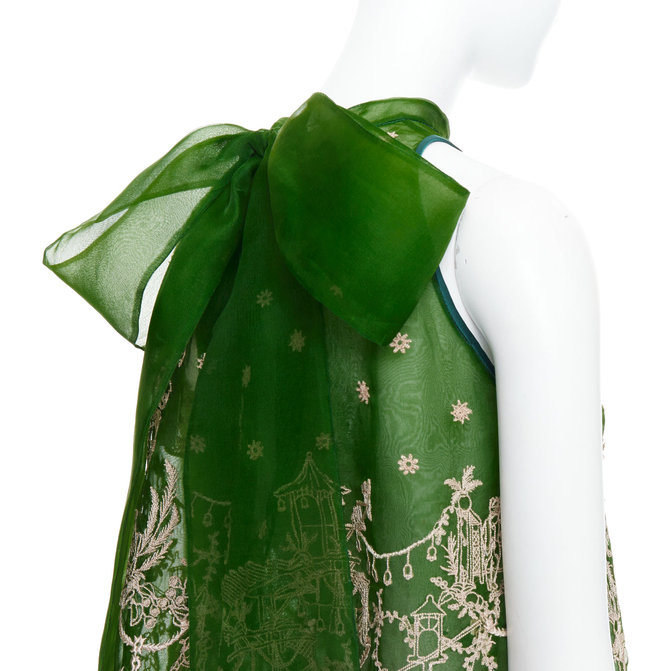 Unsigned / متعددة Embroidered Halter Top - Back view