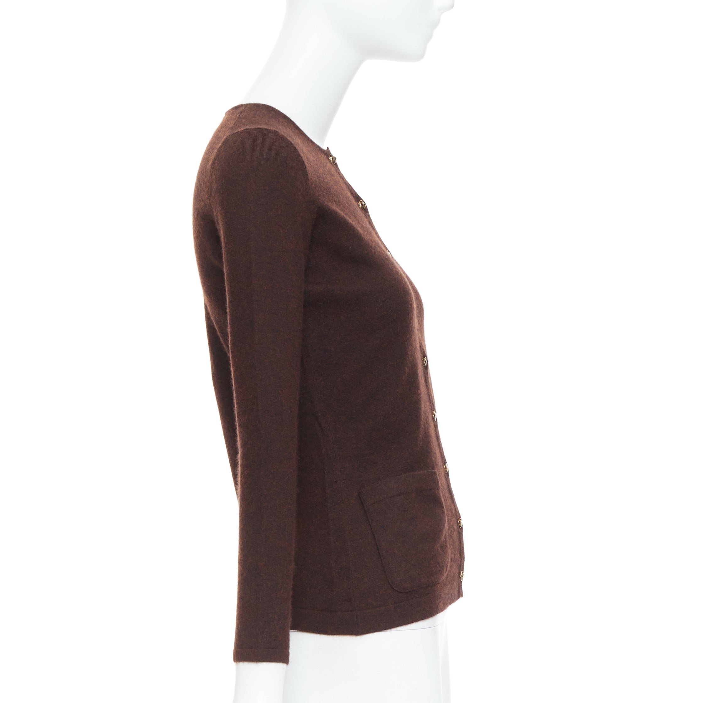 Oscar De La Renta Cashmere Silk Cardigan - Side view