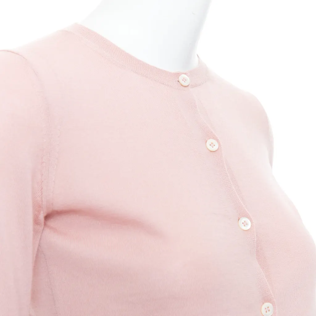 Prada Shell Button Cardigan Pink Cashmere Good - Back View
