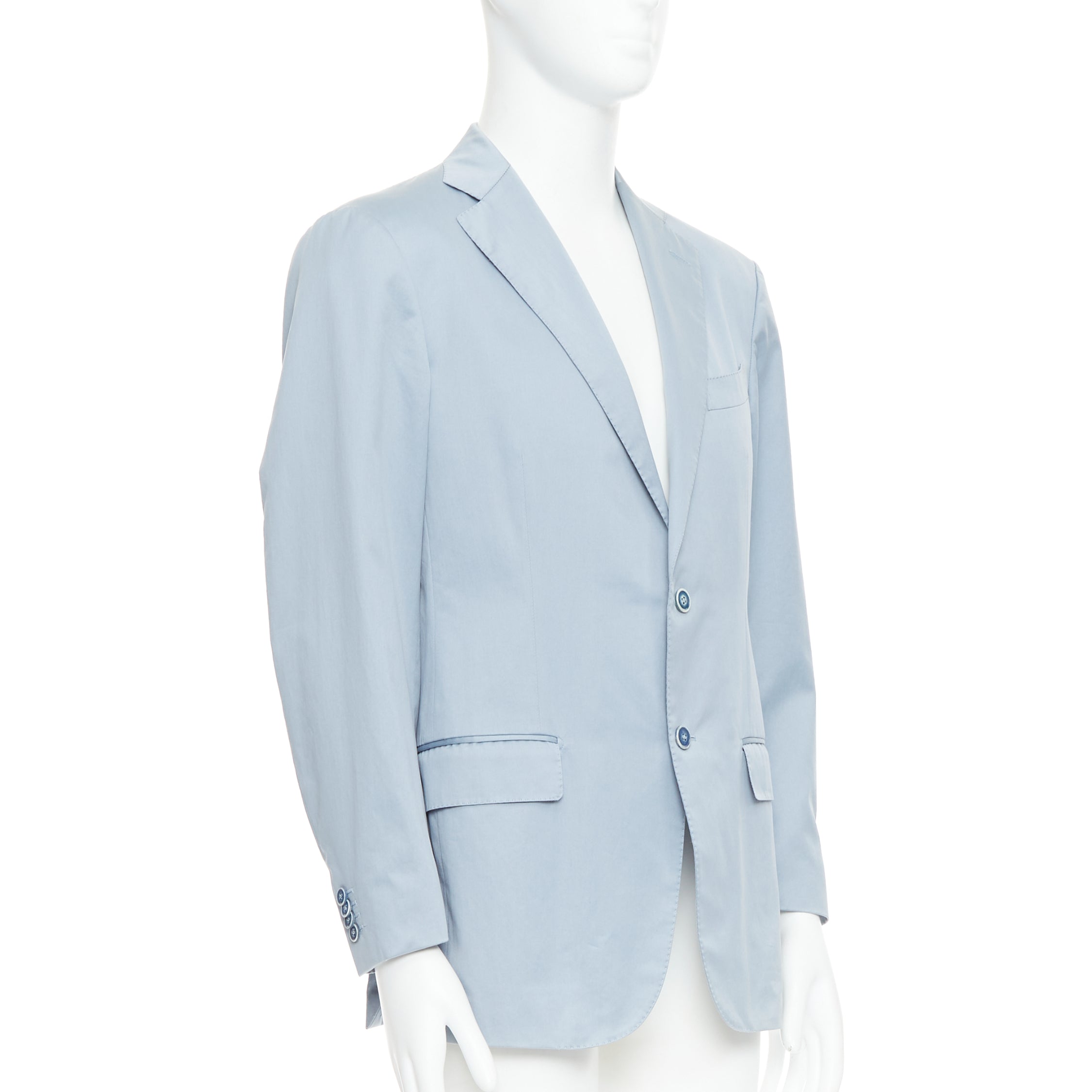 Ermenegildo Zegna Light Blue Handstitched Blazer - Image 6