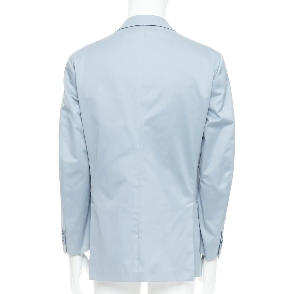 Ermenegildo Zegna Light Blue Handstitched Blazer Blue Cotton Good - Box View