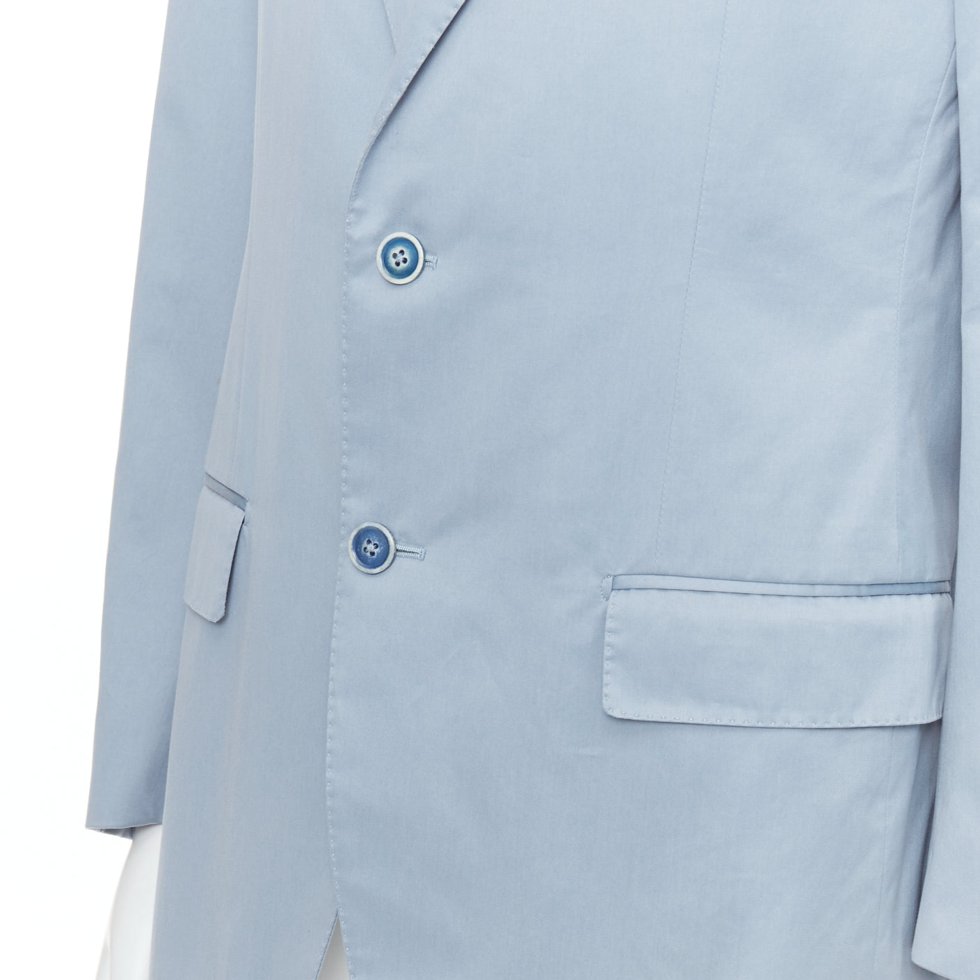 Ermenegildo Zegna Light Blue Handstitched Blazer - Detail 2