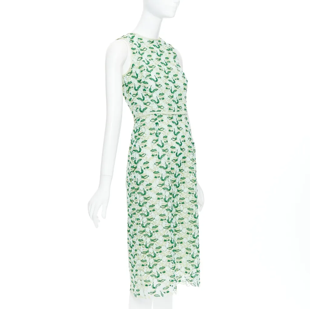 Giambattista Valli Leaf Lace Dress Green Polyester Very good - Inside View