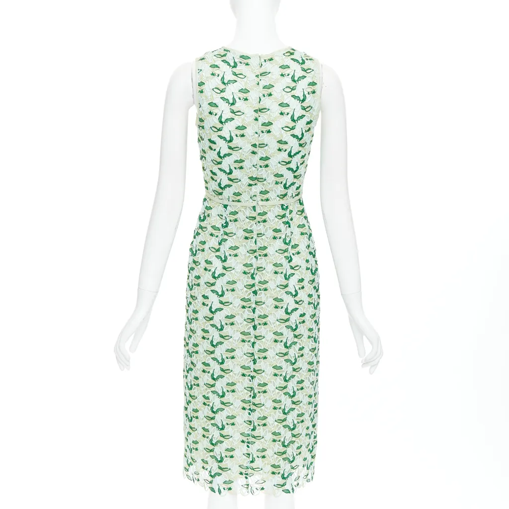 Giambattista Valli Leaf Lace Dress Green Polyester Very good - Box View