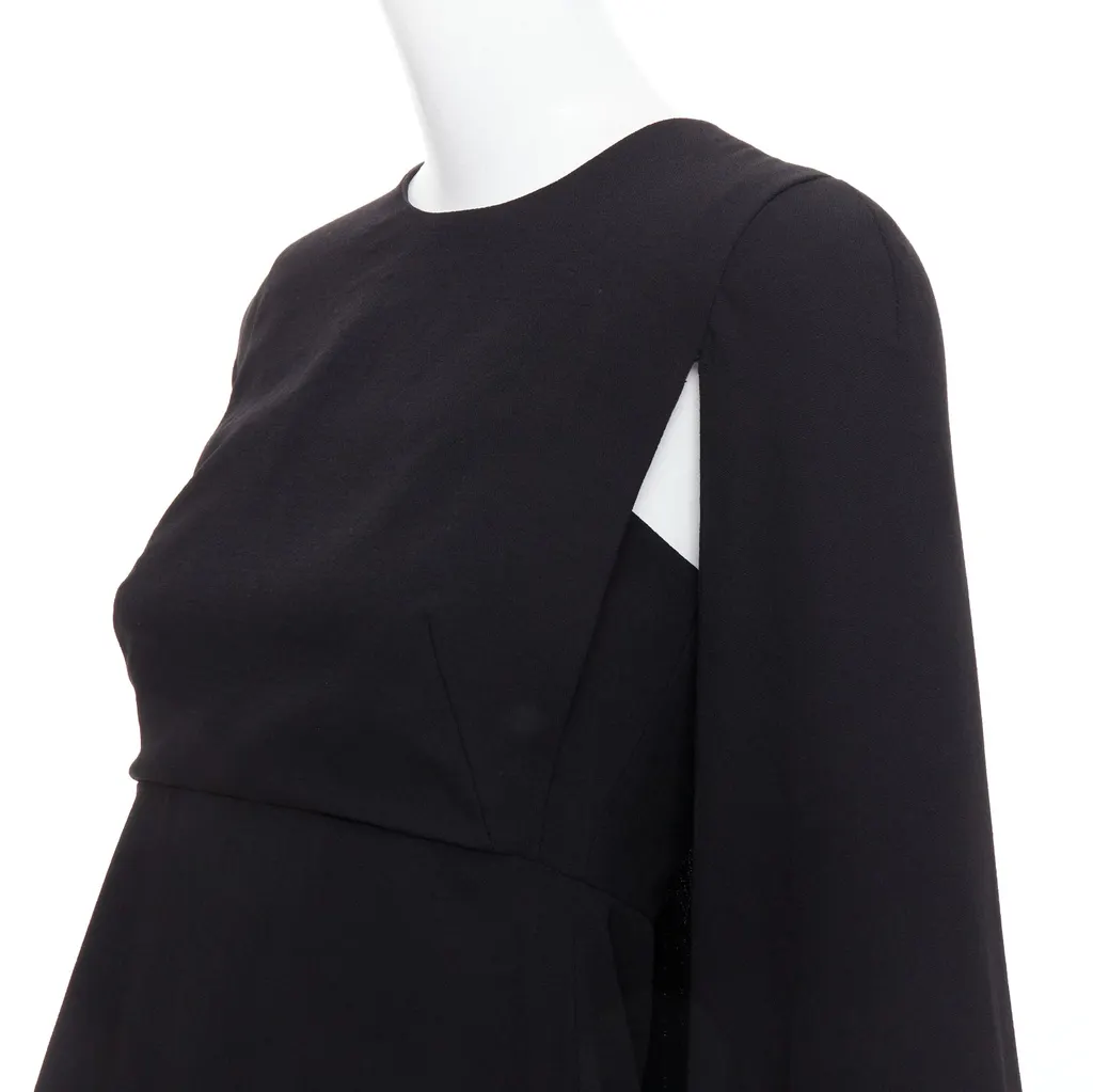 Valentino Cape Back Dress Black Silk Very good - Back View