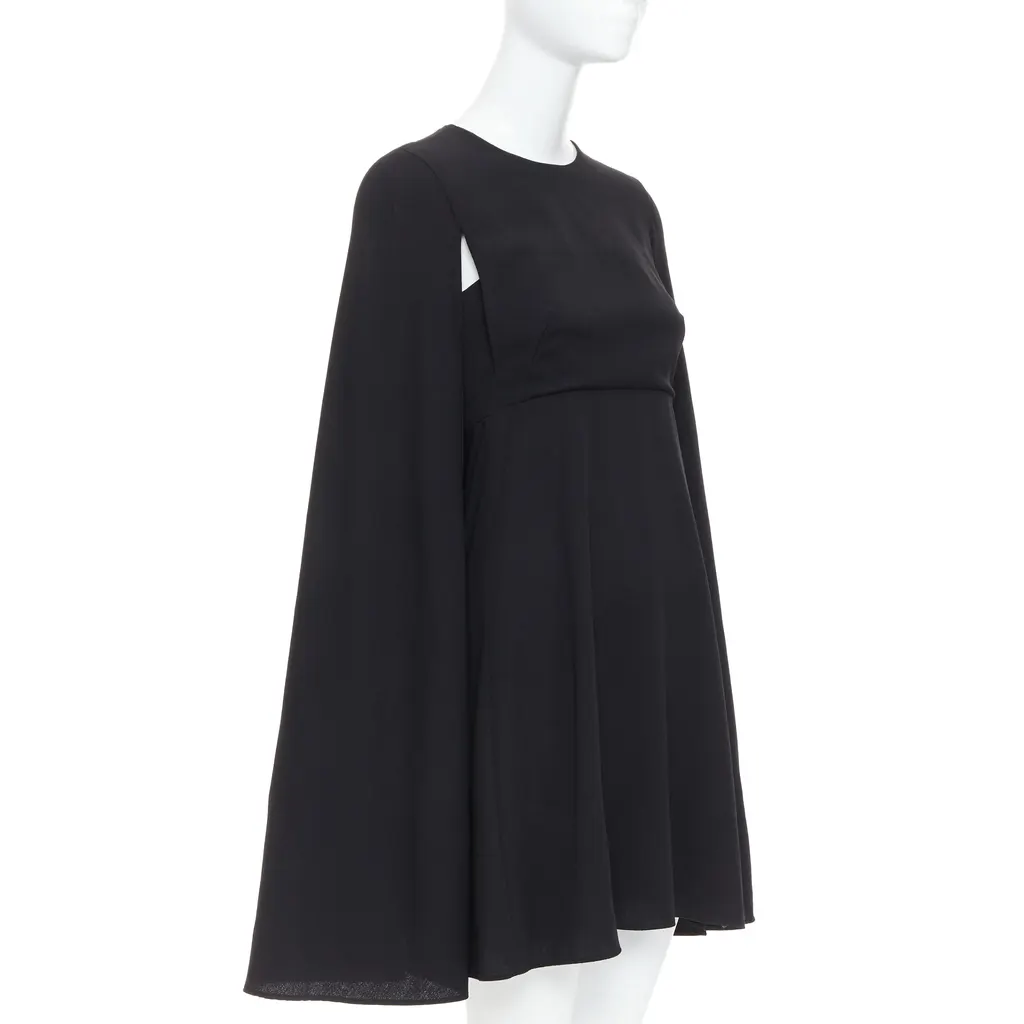 Valentino Cape Back Dress Black Silk Very good - Inside View