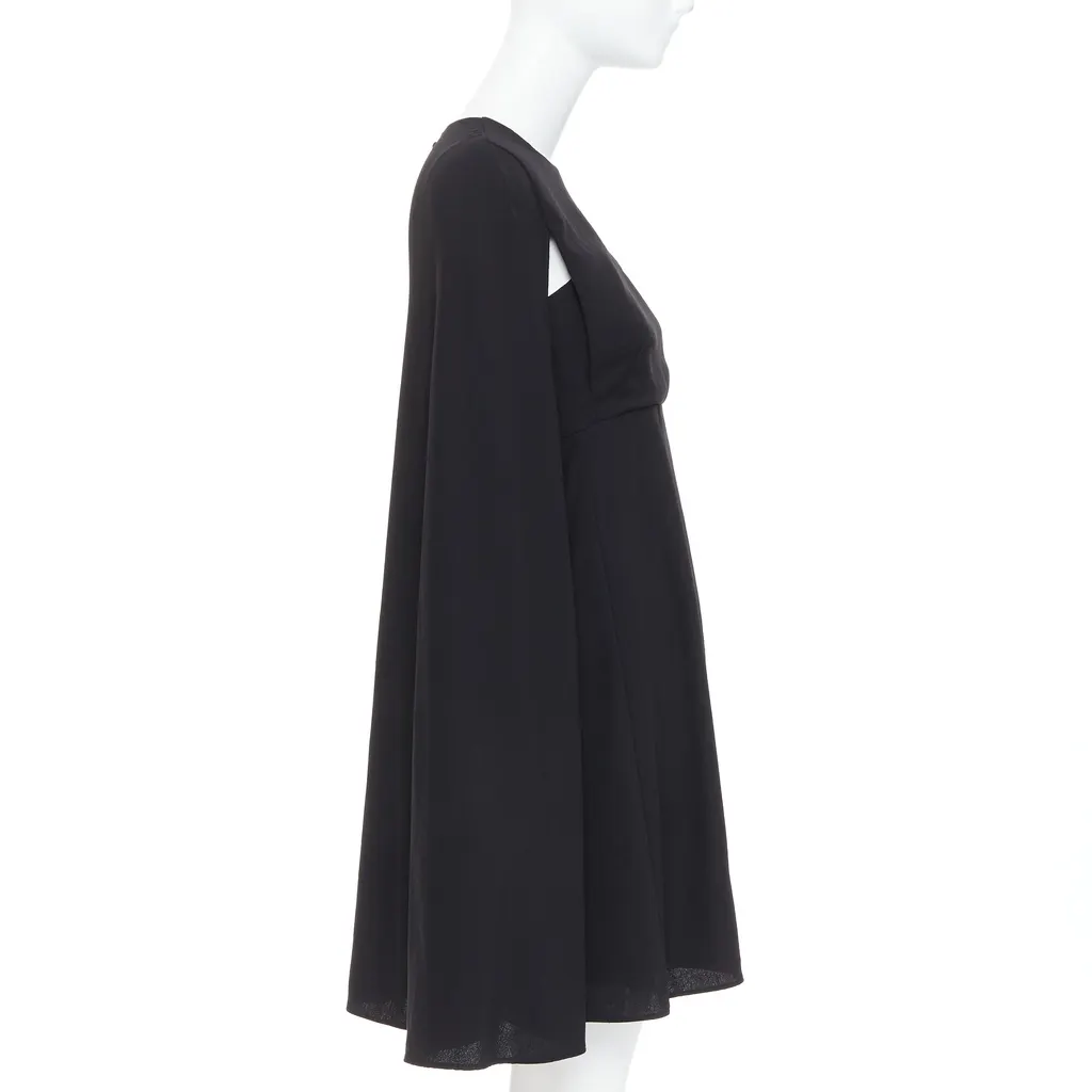 Valentino Cape Back Dress Black Silk Very good - Model View