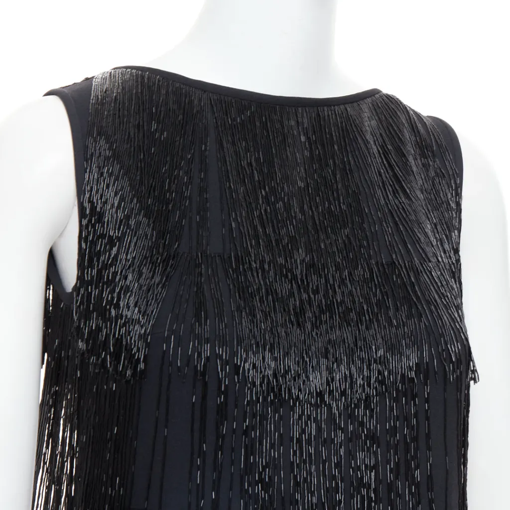 Michael Kors Fringe Flapper Dress Black Very good - Back View