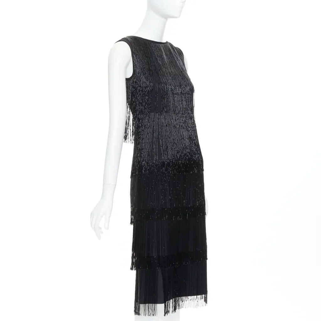 Michael Kors Fringe Flapper Dress Black Very good - Inside View