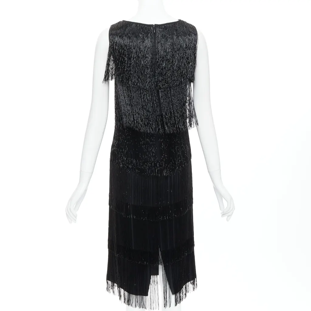 Michael Kors Fringe Flapper Dress Black Very good - Box View