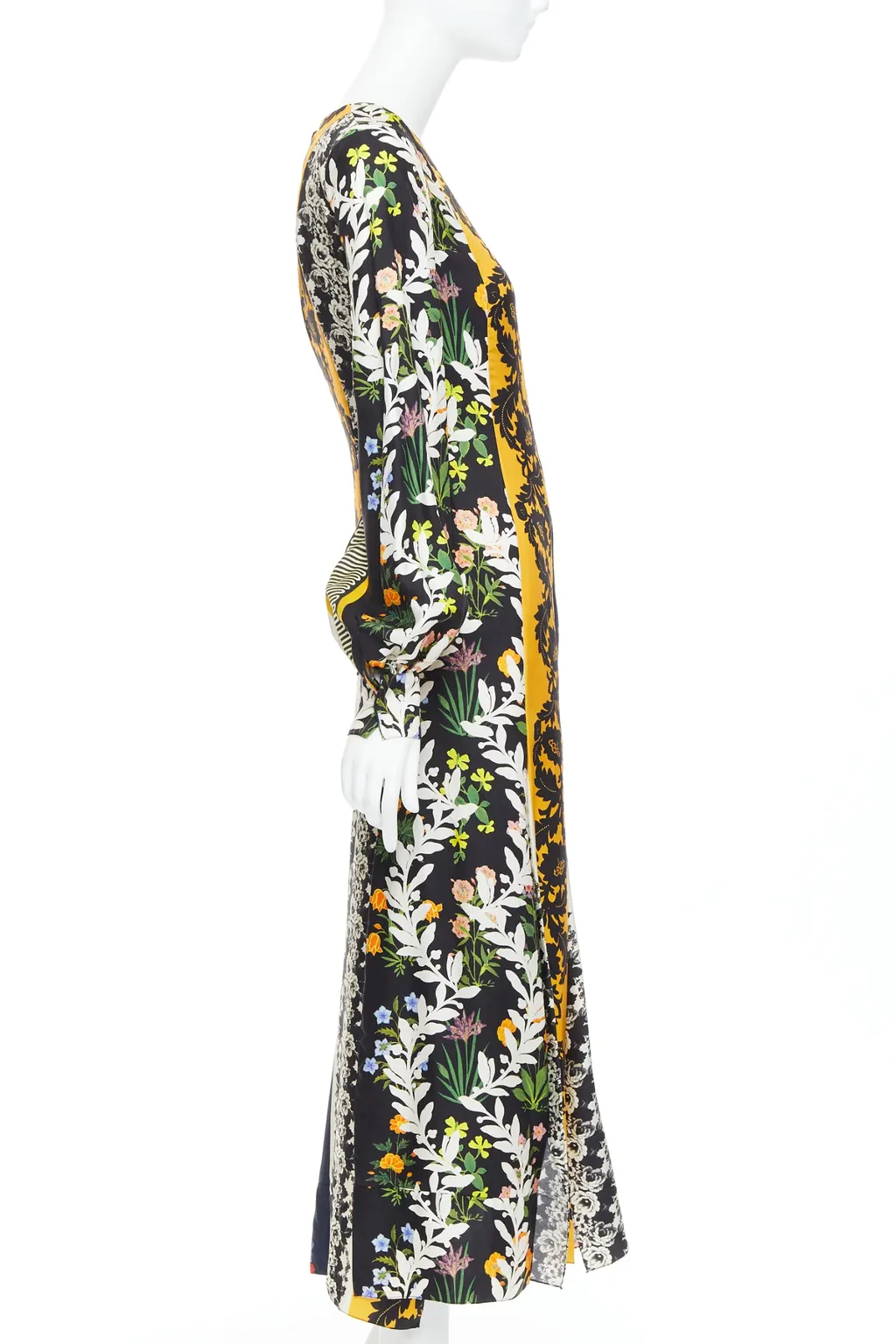 Oscar De La Renta Asymmetric Boho Dress MultiColor Silk Very good - Model View