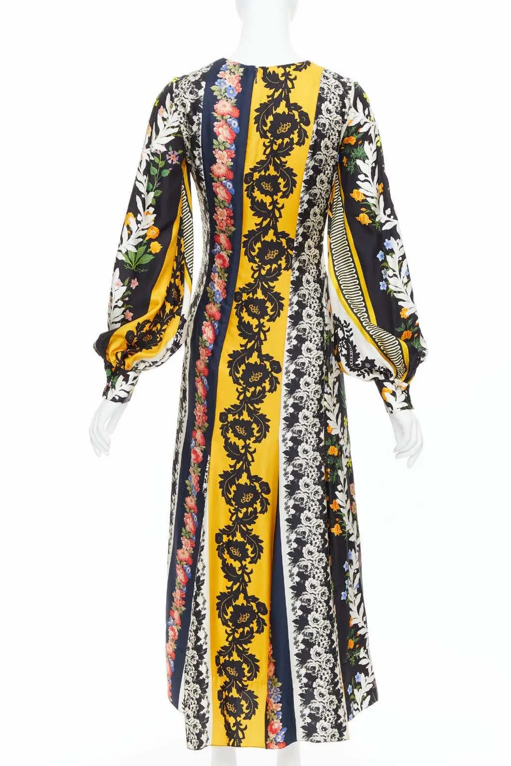 Oscar De La Renta Asymmetric Boho Dress MultiColor Silk Very good - Box View