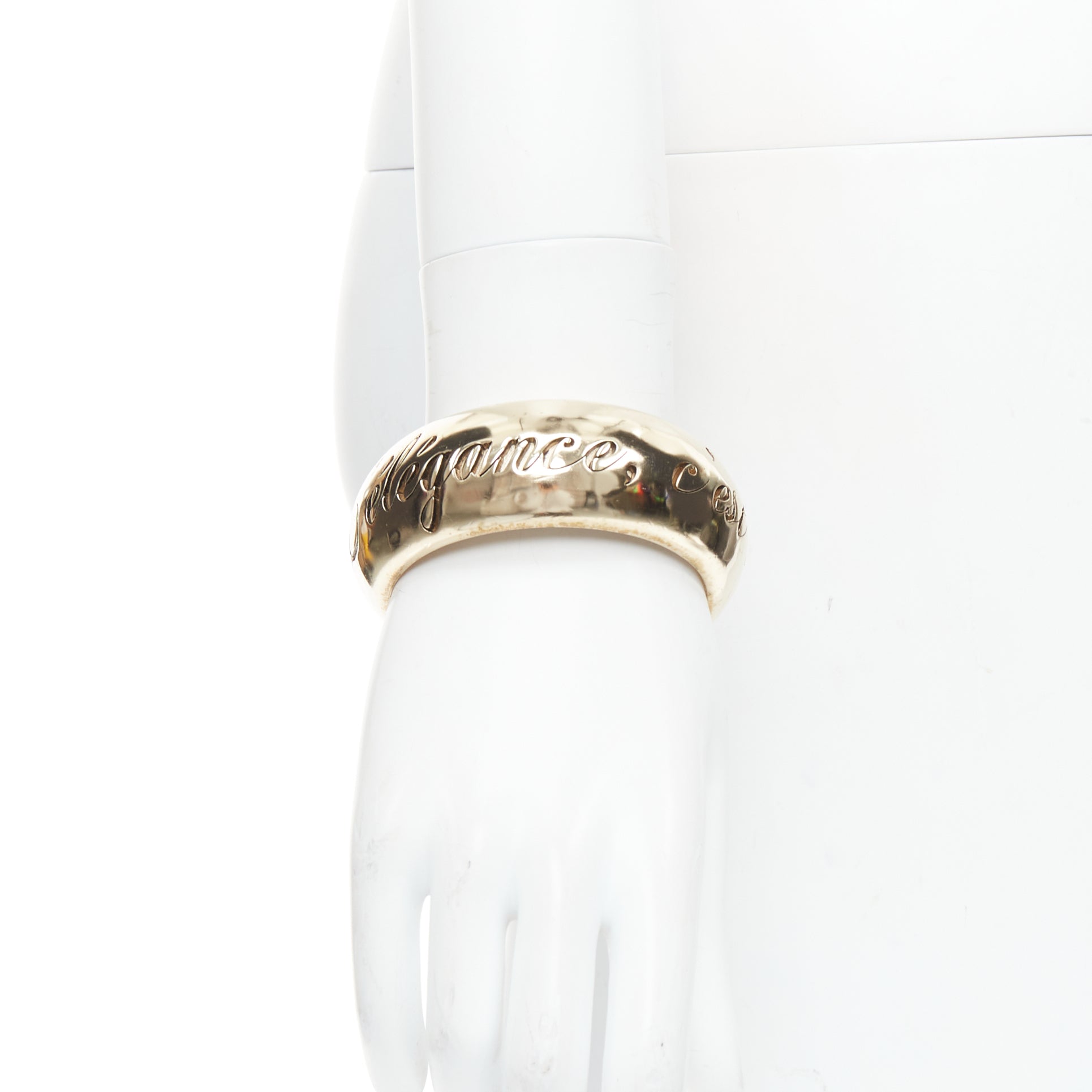 Chanel Script Metal Bangle Bracelet