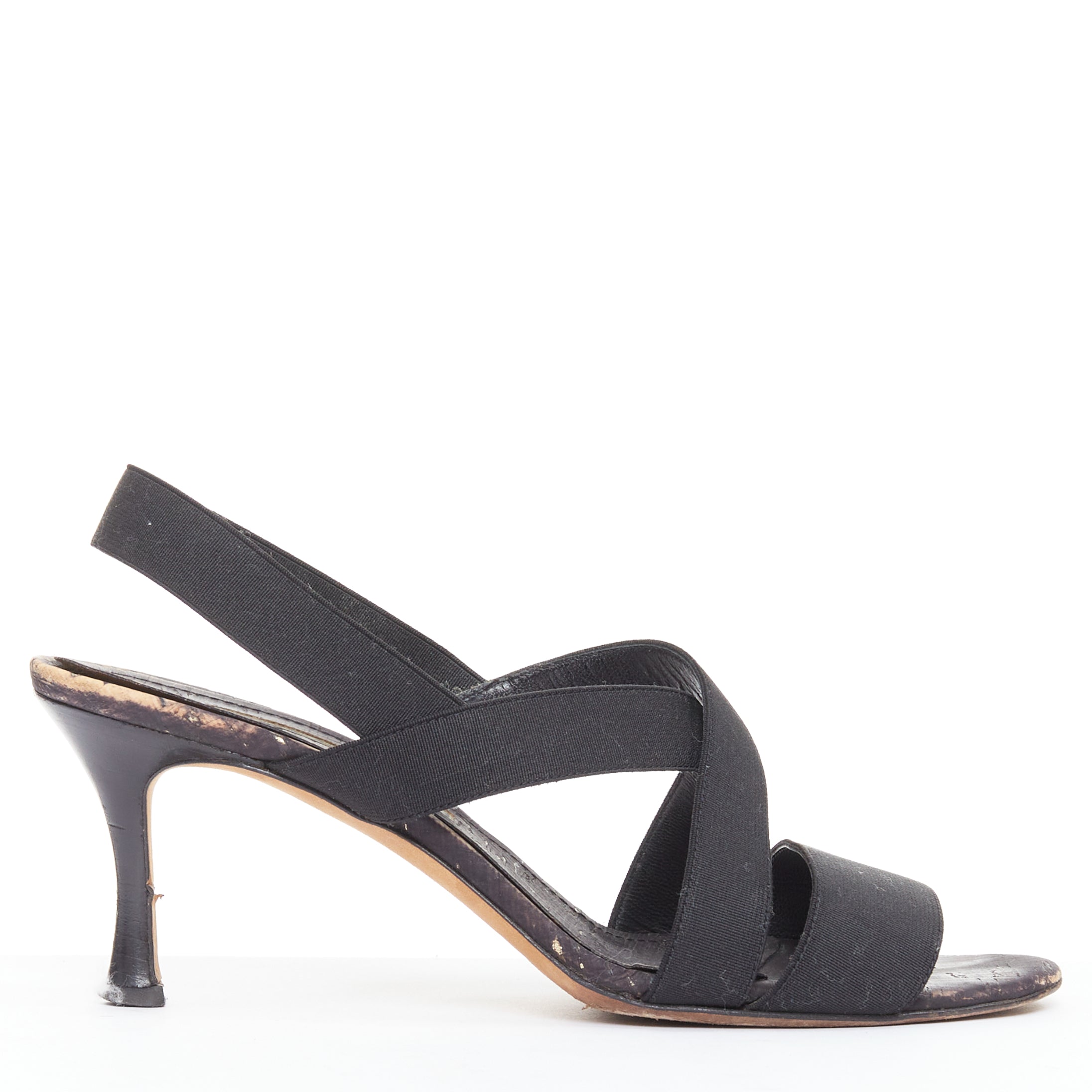 Manolo Blahnik Elastic Cork Sandals