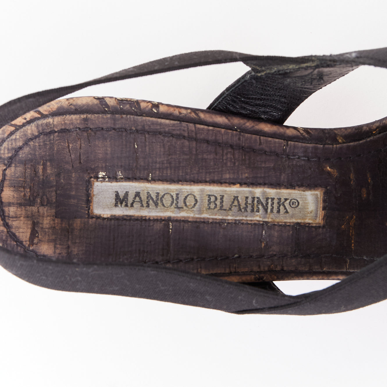 Manolo Blahnik Elastic Cork Sandals - Image 11