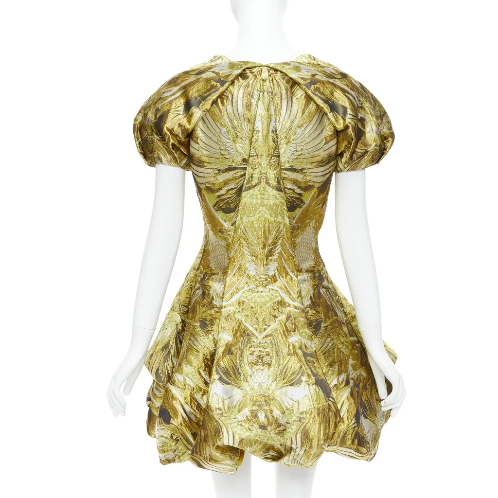 Alexander McQueen Medieval Jacquard Dress Gold Polyester Never worn, with tag - Box View