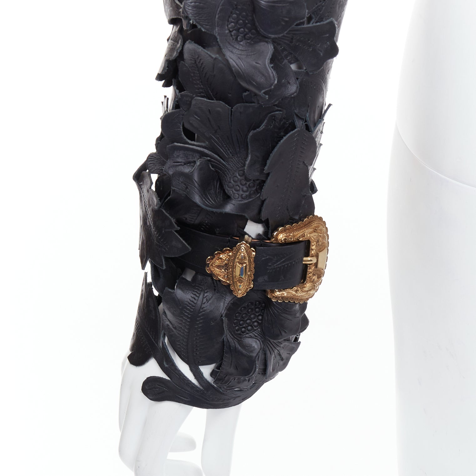 Alexander Mcqueen Black Floral Leather Jacket - Image 11