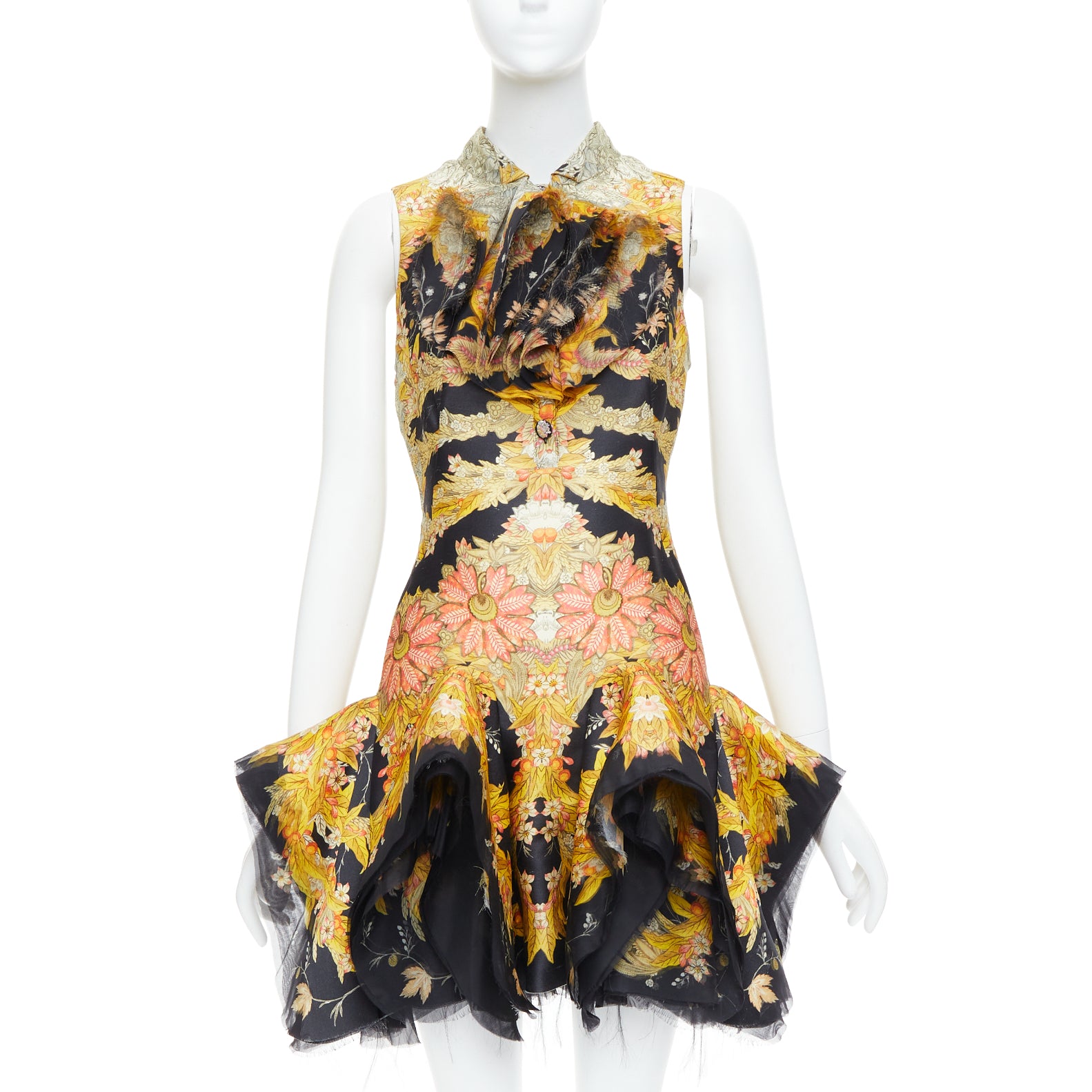 Alexander Mcqueen Foliage Ruffle Dress