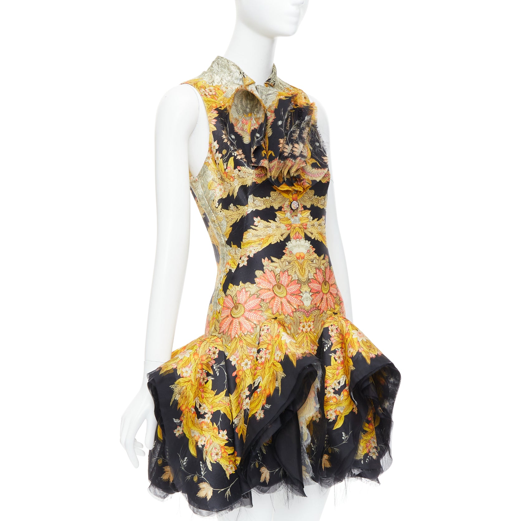 Alexander Mcqueen Foliage Ruffle Dress - Image 6