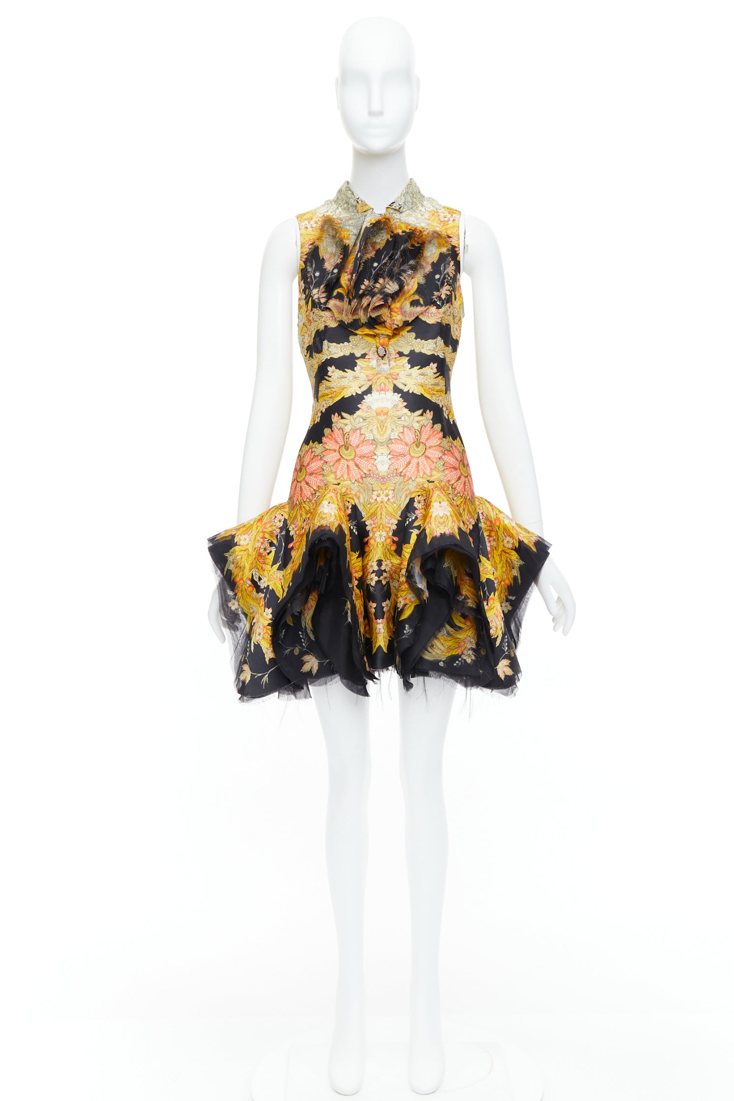 Alexander Mcqueen Foliage Ruffle Dress - Image 17