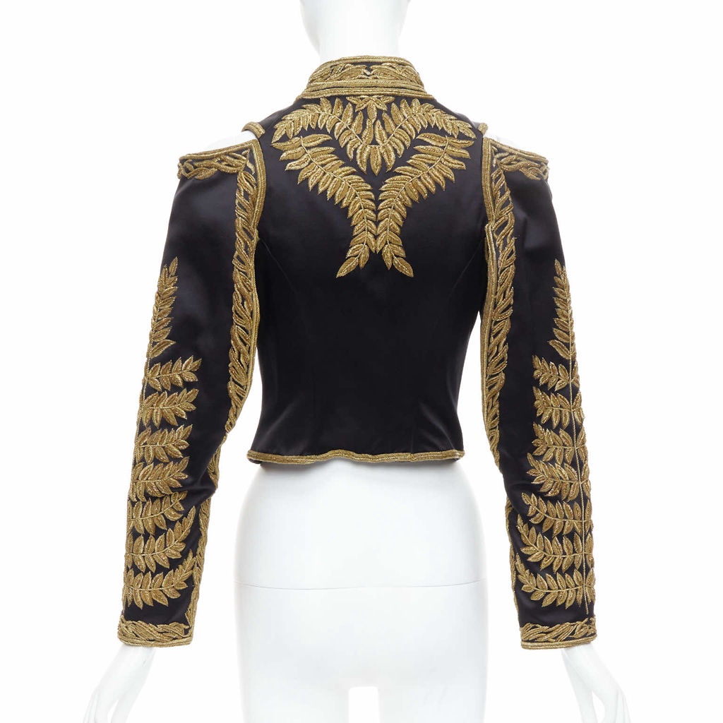 Alexander Mcqueen Black Gold Military Jacket - Detail 1