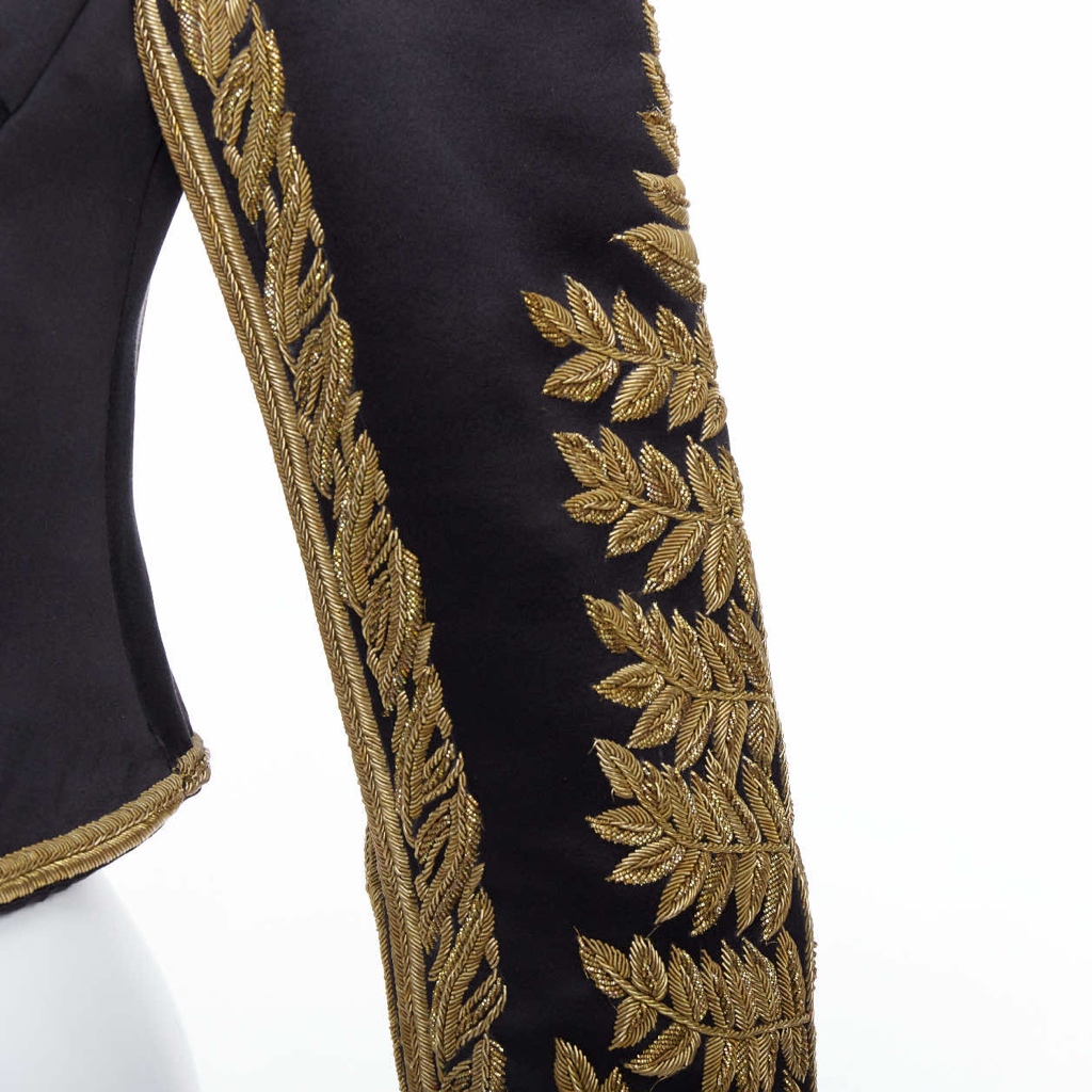 Alexander Mcqueen Black Gold Military Jacket - Image 11