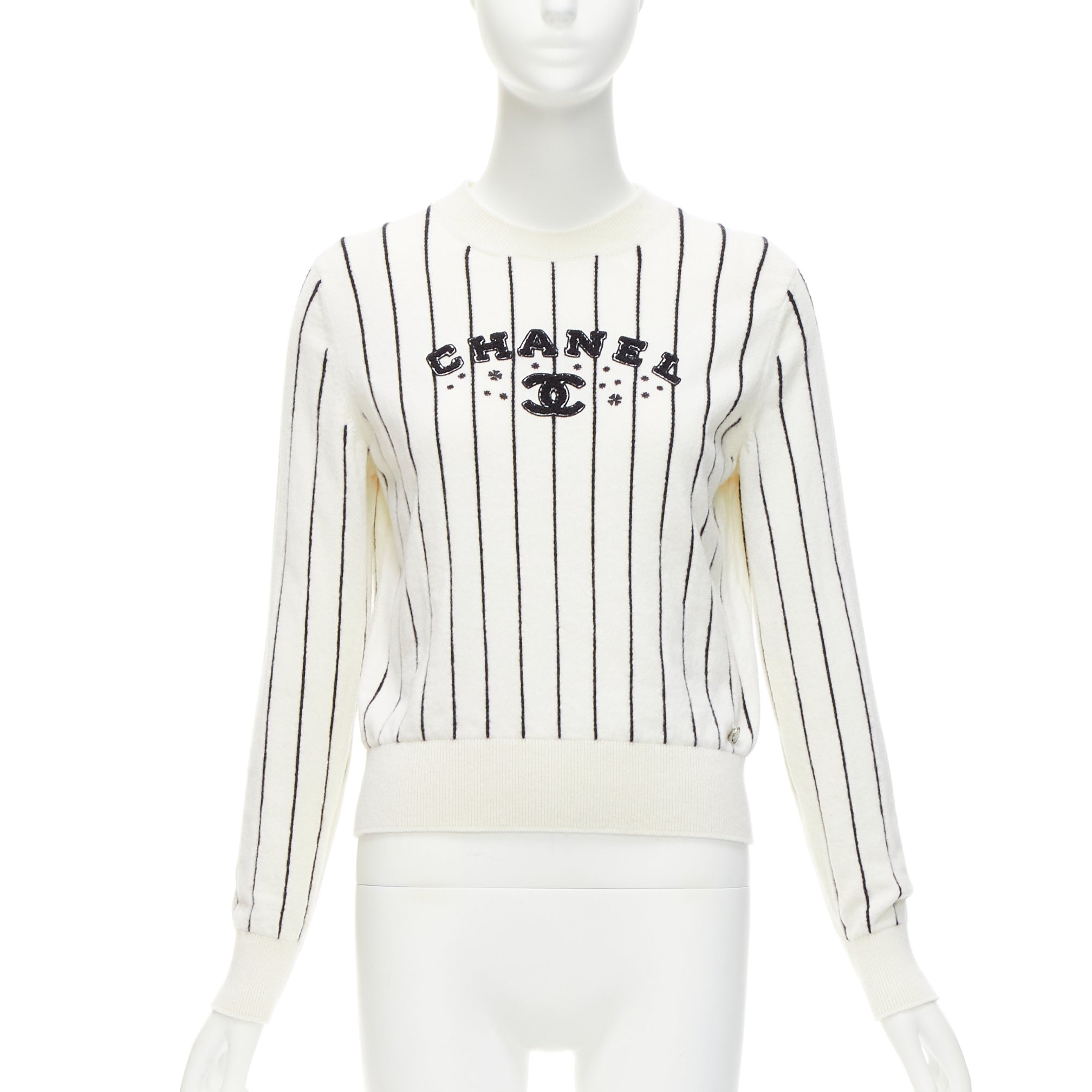 Chanel Striped Varsity Sweater