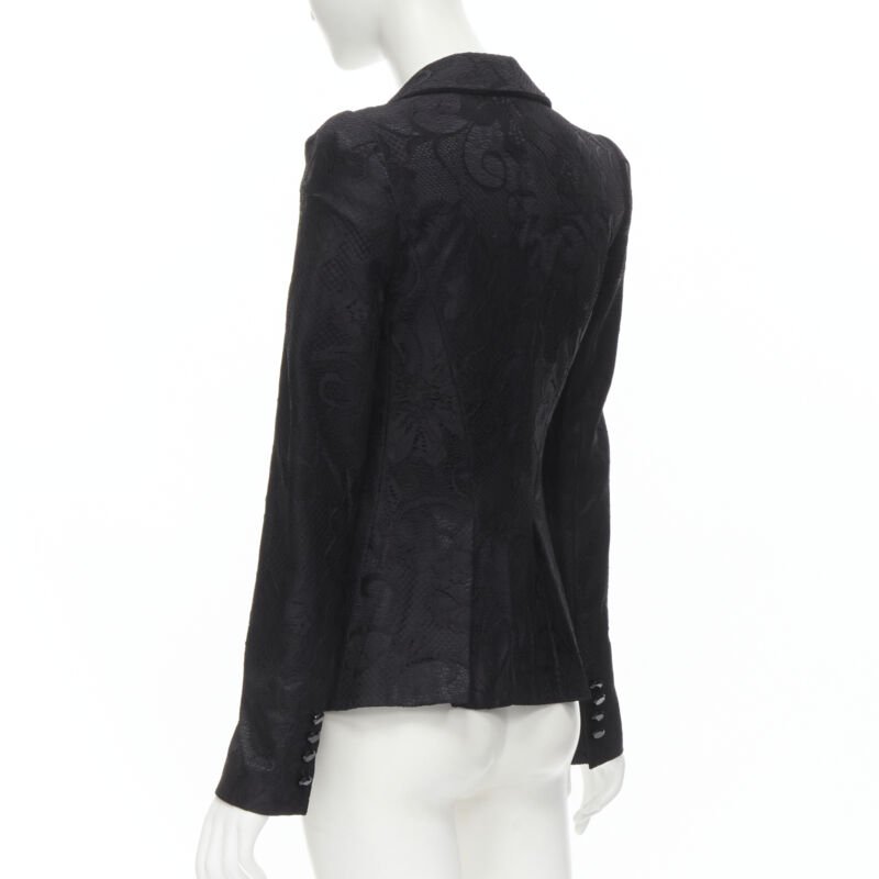 Emporio Armani Black Lace Fitted Blazer - Detail 1