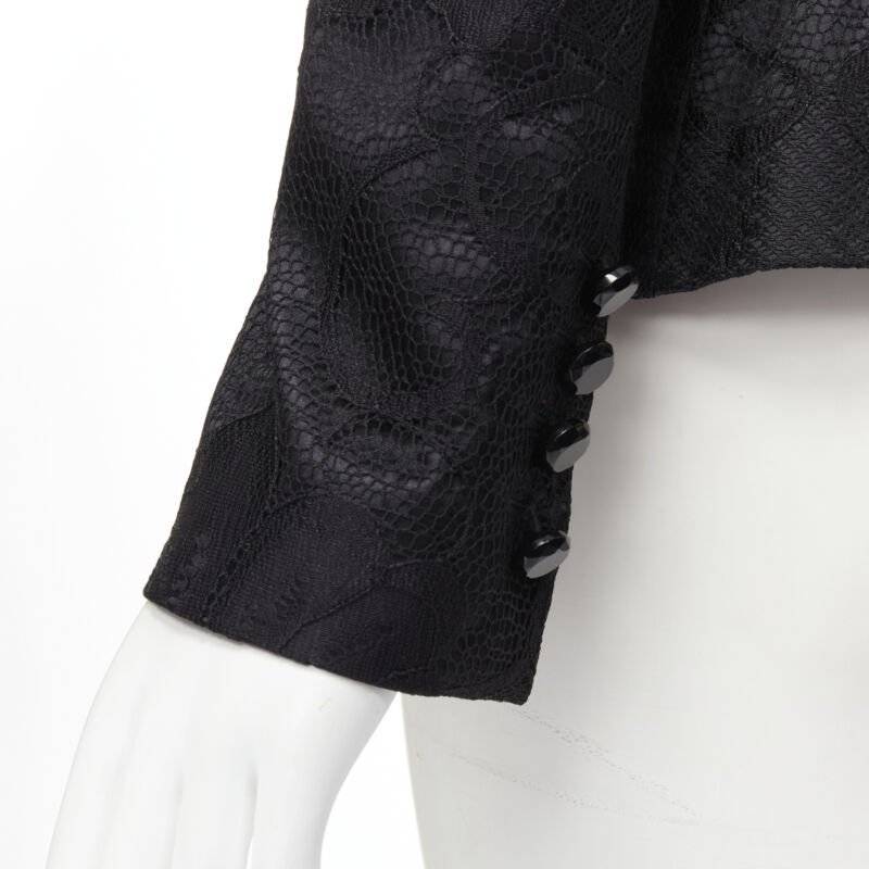 Emporio Armani Black Lace Fitted Blazer - Image 10