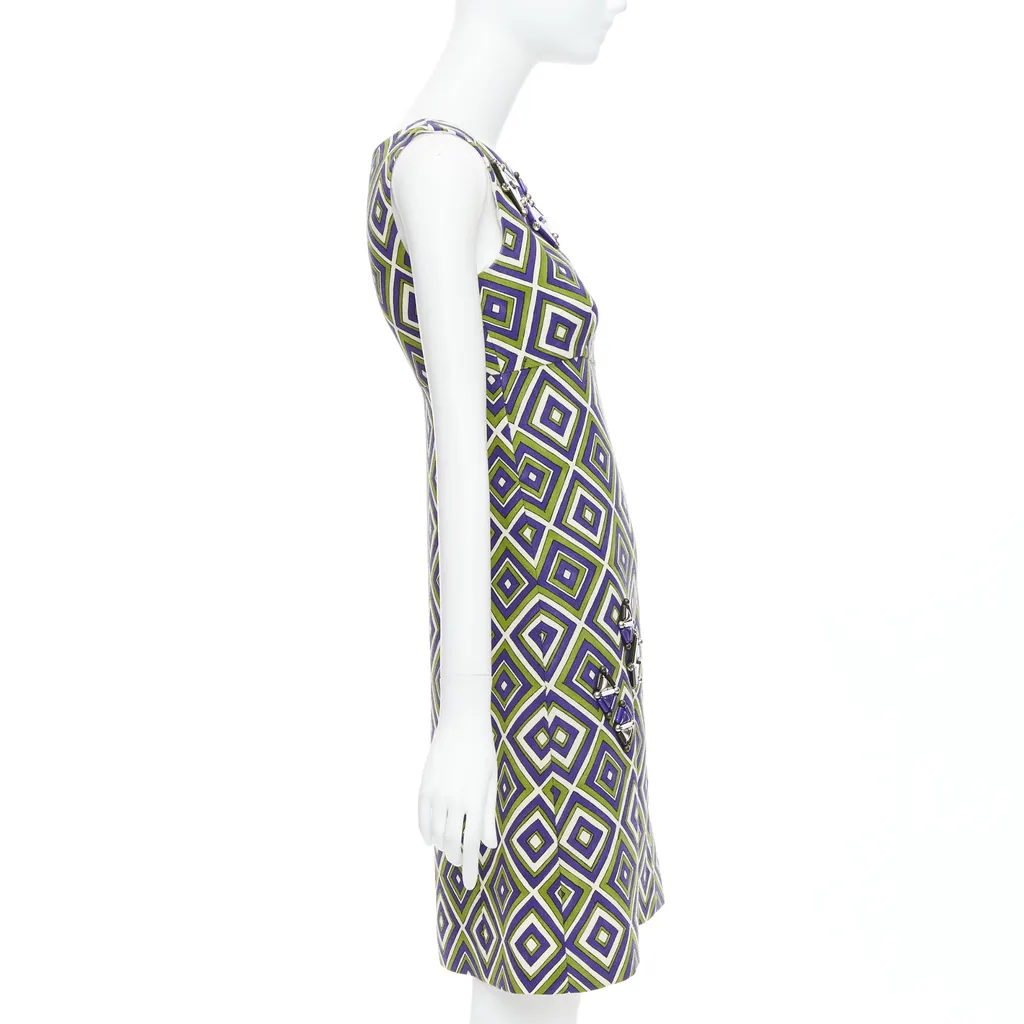 Prada Resin Mod Dress Green Wool Very good - Model View