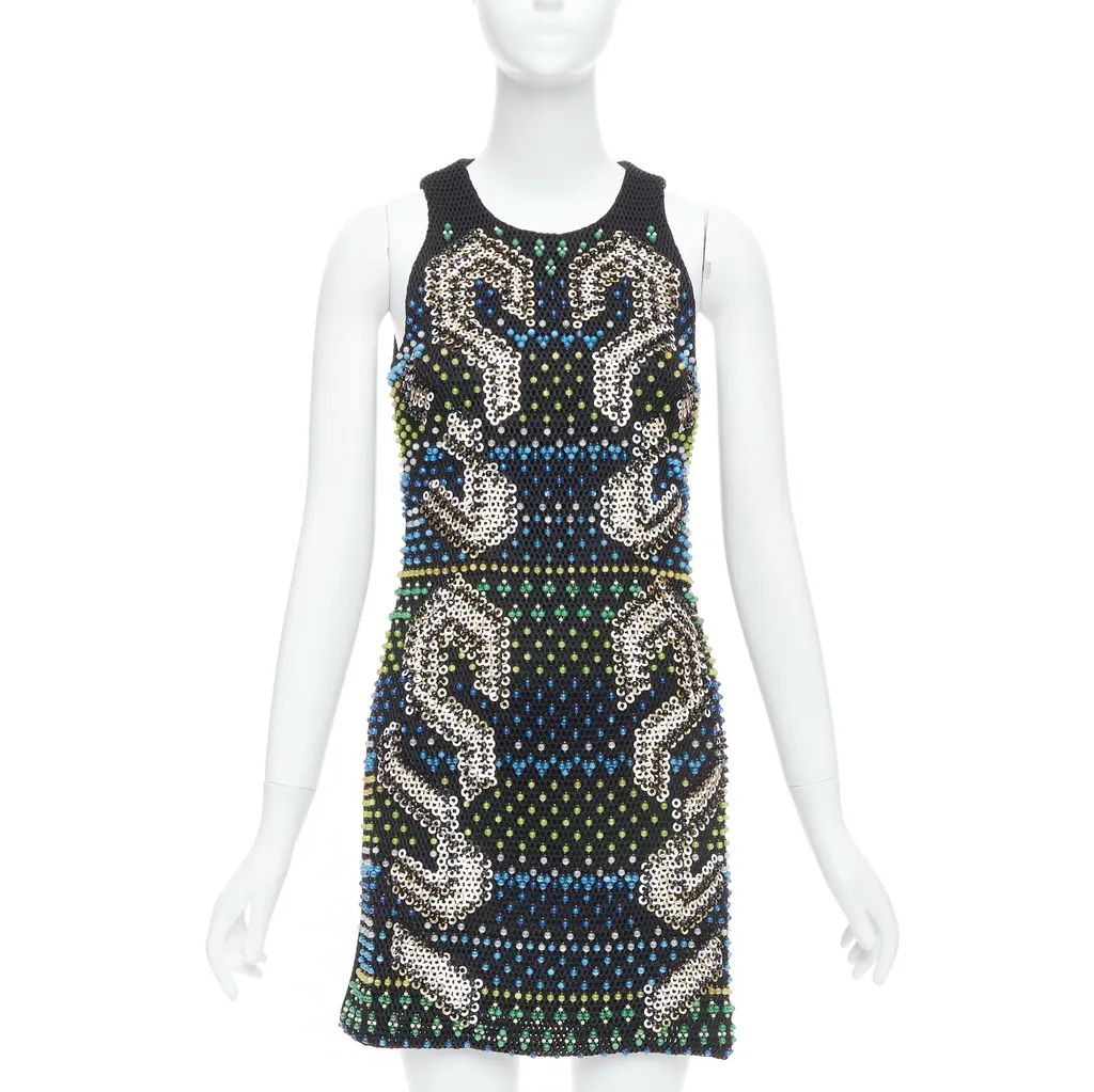 Peter Pilotto Beads Scuba Dress Black Polyamide Never worn - Front View
