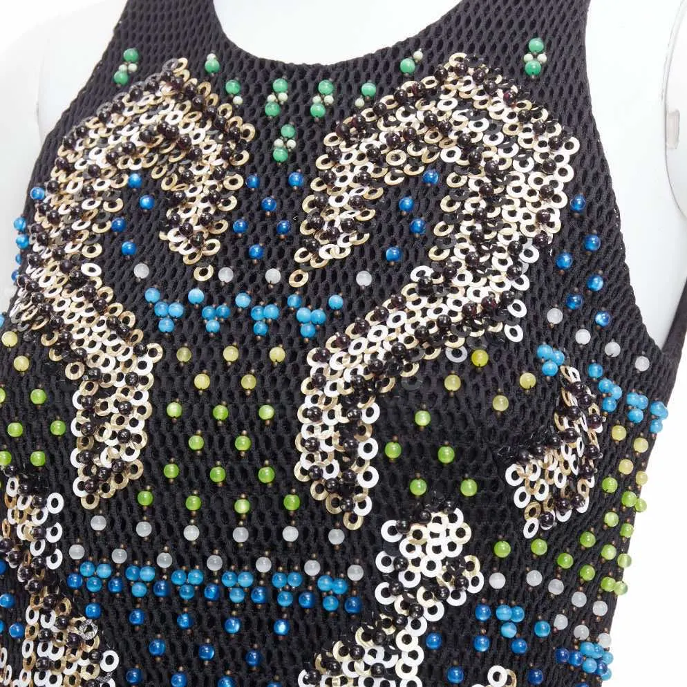 Peter Pilotto Beads Scuba Dress Black Polyamide Never worn - Back View