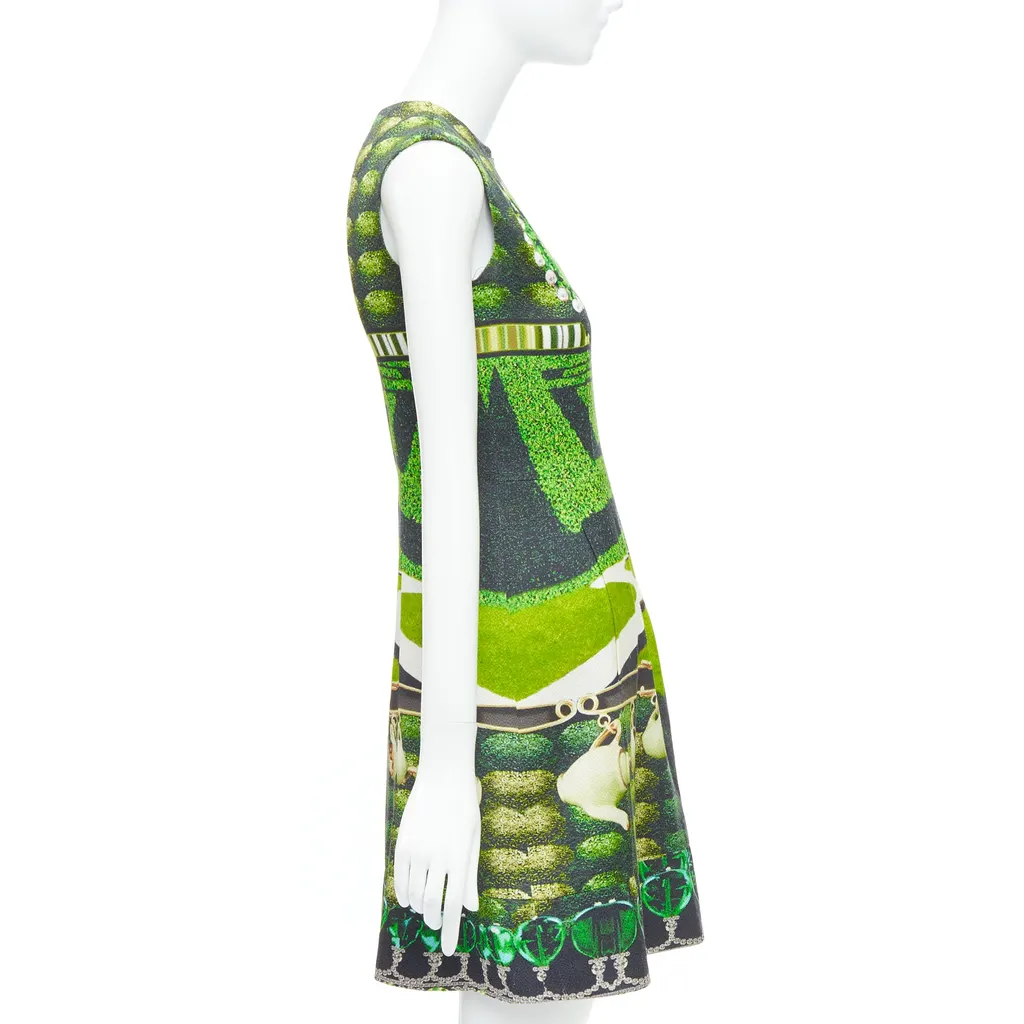 Mary Katrantzou Heart Garden Dress Green Viscose Never worn - Model View