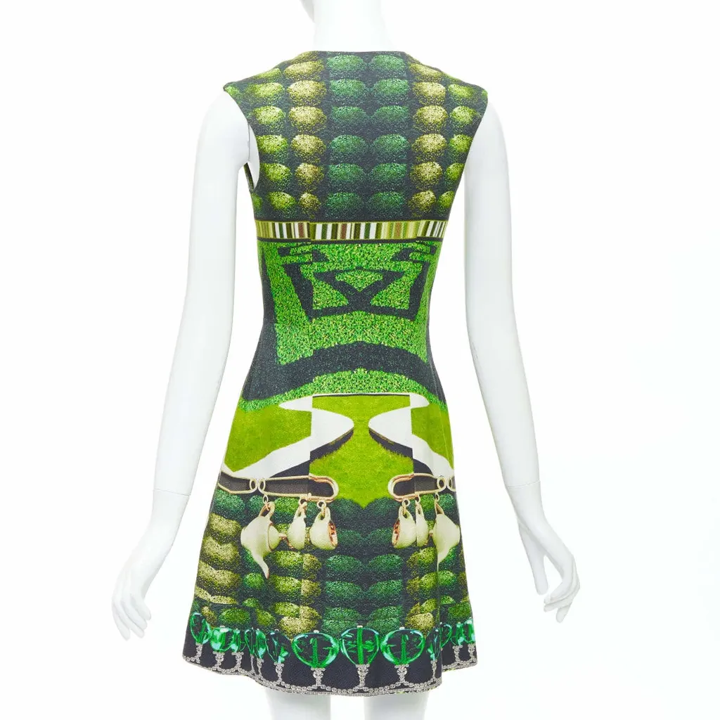 Mary Katrantzou Heart Garden Dress Green Viscose Never worn - Box View