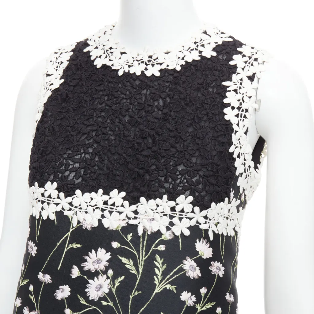 Giambattista Valli Lace Bodice Dress Black Polyester Never worn - Back View