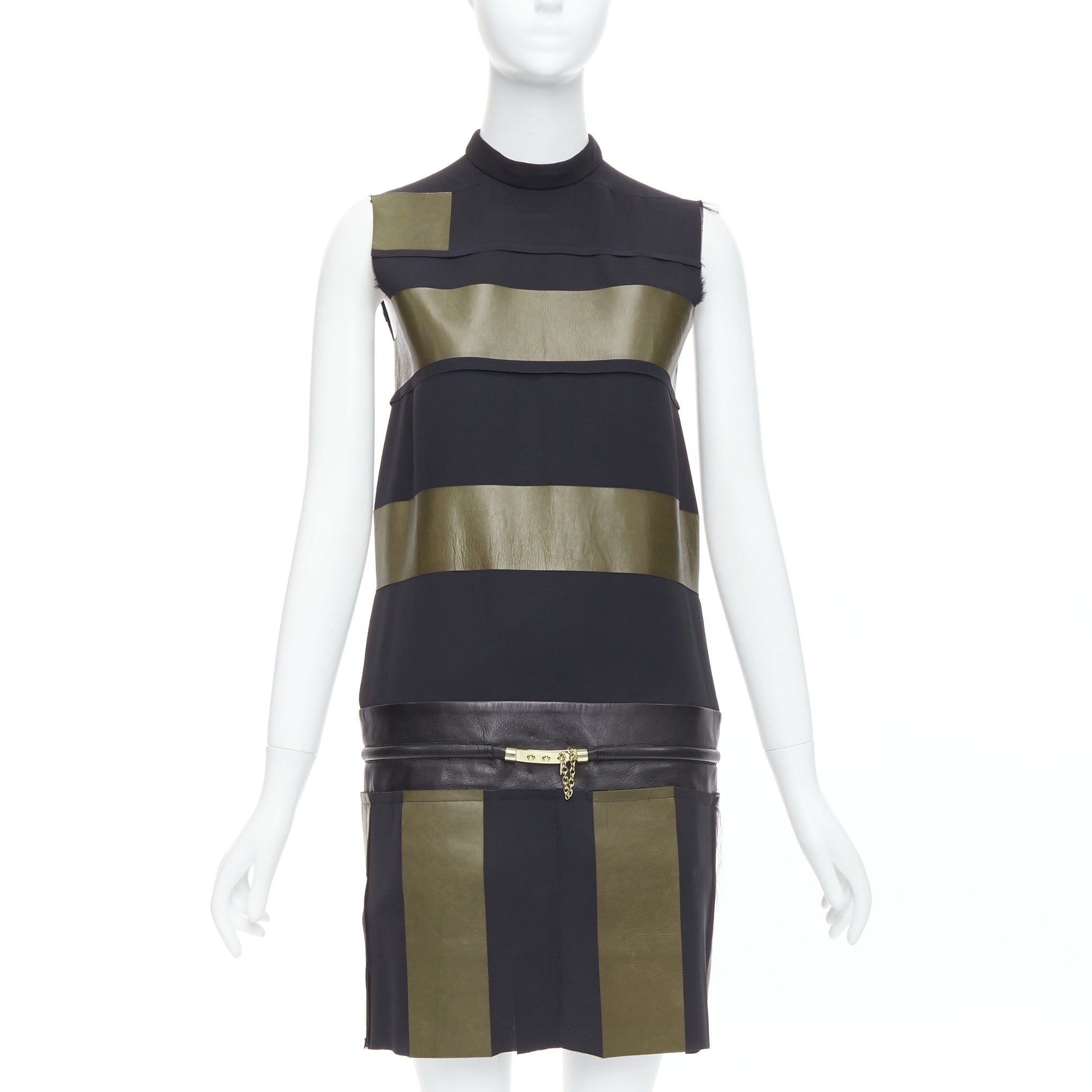 Celine Leather Stripe Dress