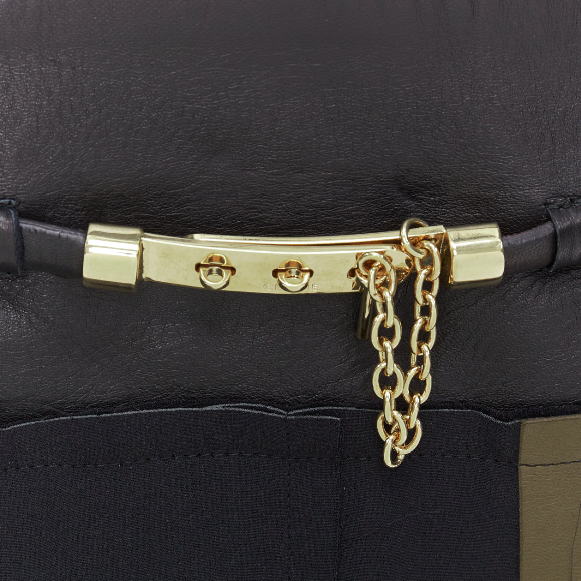 Celine Leather Stripe Dress - Back view