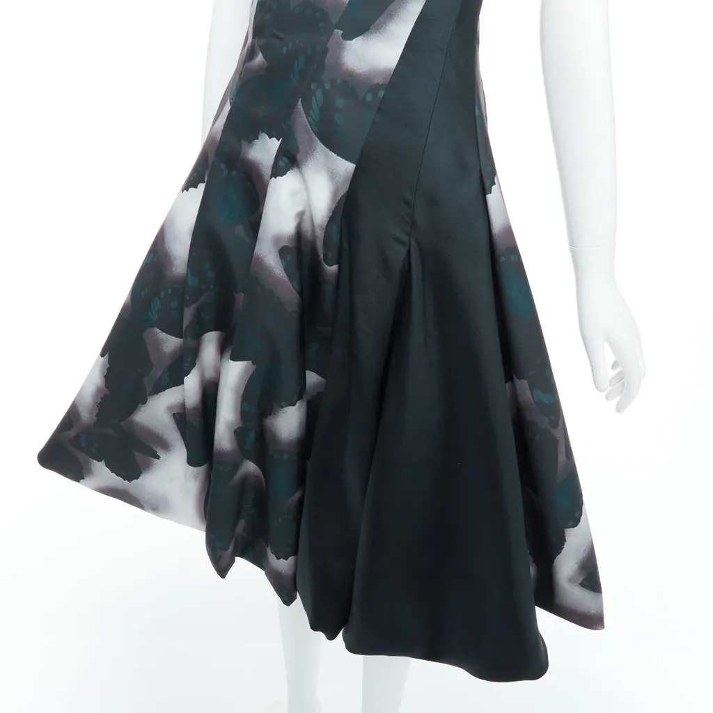 Lanvin Butterfly Cocktail Dress Grey Polyester Very good - Back View