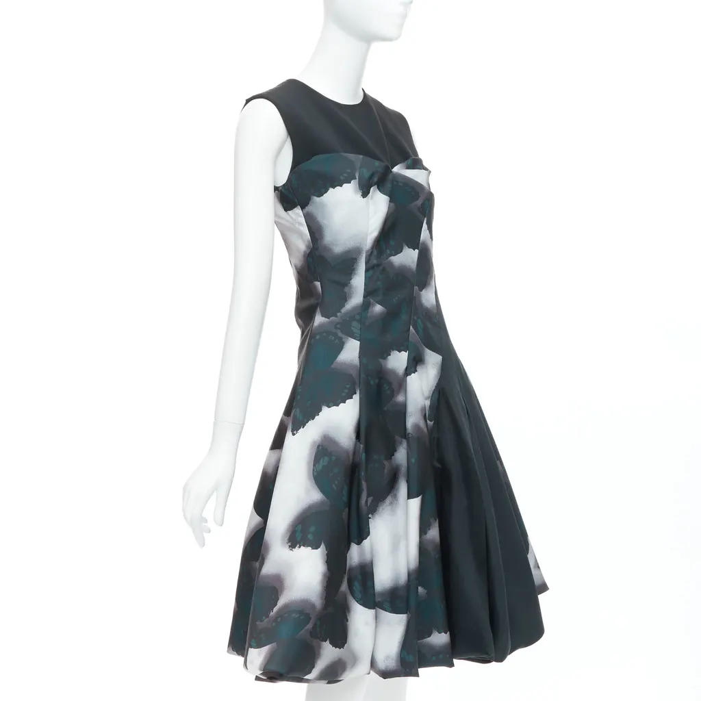 Lanvin Butterfly Cocktail Dress Grey Polyester Very good - Inside View
