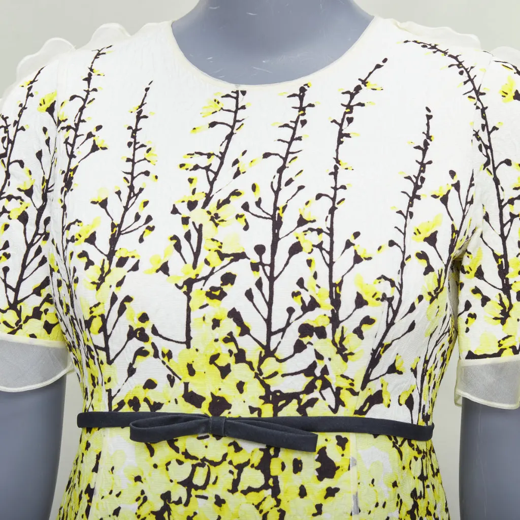 Giambattista Valli Flutter Jacquard Dress Beige Viscose Never worn - Back View
