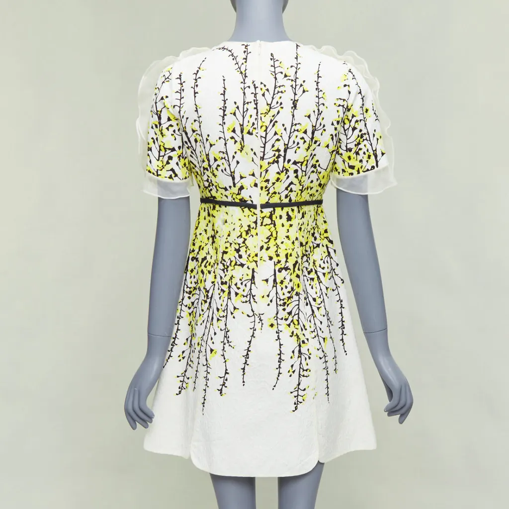 Giambattista Valli Flutter Jacquard Dress Beige Viscose Never worn - Box View